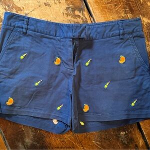 Castaway Blue Embroidered Bermuda Shorts